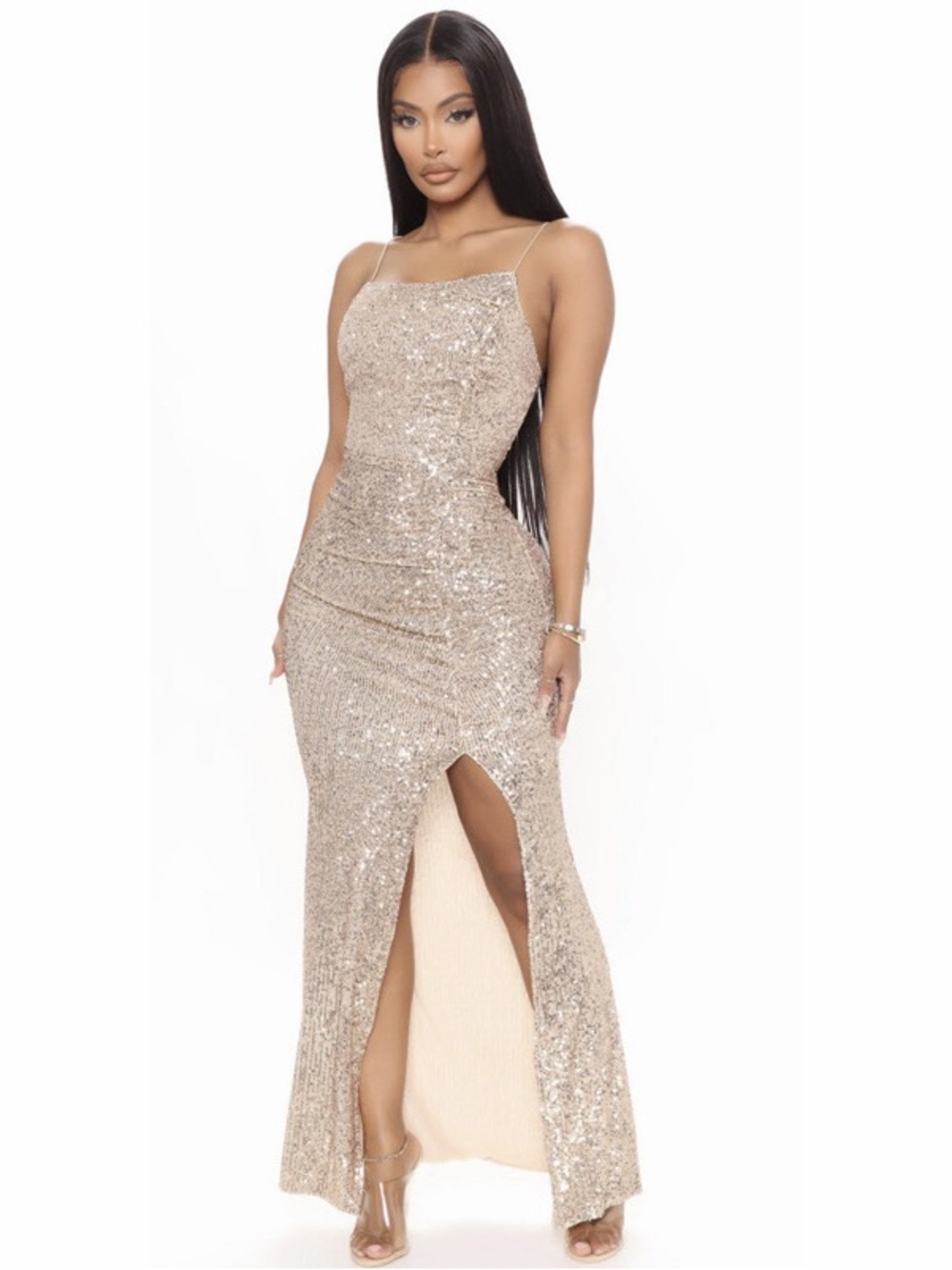 Fashion Nova Sequins Maxi Dress